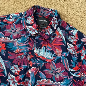 Camisa Bonobos Para Hombres Multicolor Tropical Floral Manga Corta Calce Ajustado Talla Mediana - Imagen 1 de 6