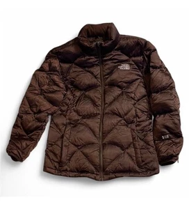 The North Face Girls Size XL 550 Goose Down Puffer Winter Jacket Brown - Picture 1 of 6