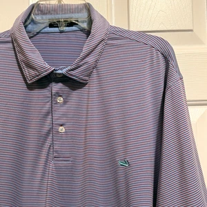 Southern Marsh Shirt Mens Extra Large Golf Polo Striped Performance Stretch Blue - Picture 1 of 9