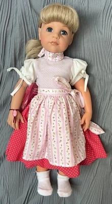Muñeca Gotz Lili 19" chica bávara Hildegard Gunzel ojos azules certificado de autenticidad defectos como se lee Foto 1 de 4