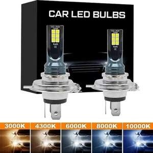 2Pcs Super Bright H4 H7 Led Bulb Car Headlight Motorcycle H1 H3 H8 H9 H11 Auto F - Picture 1 of 16