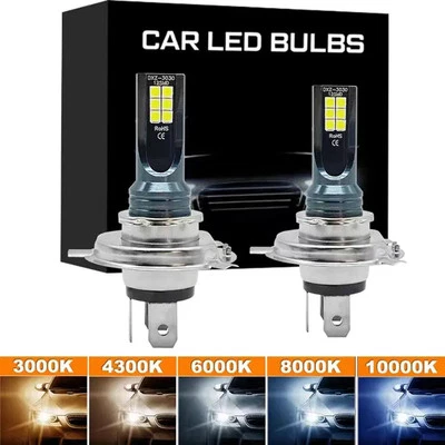 2Pcs Super Bright H4 H7 Led Bulb Car Headlight Motorcycle H1 H3 H8 H9 H11 Auto F - Image 1 of 4