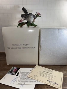 1992 Vintage Lenox Porcelain Northern Mockingbird Bird Figurine - Picture 1 of 8
