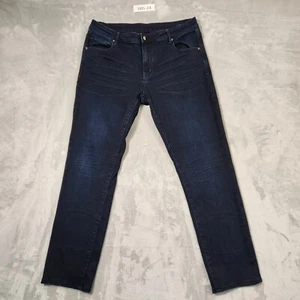 POLITIX SLIM STRETCH PEGASUS MENS JEANS SIZE 36 DARK BLUE DENIM MID RISE WAIST - Picture 1 of 14
