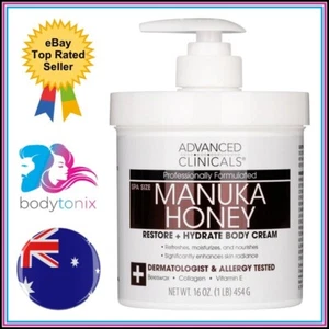 ADVANCED CLINICALS MANUKA HONEY Dryness Restore + Hydrating Body Cream 454g - Picture 1 of 7