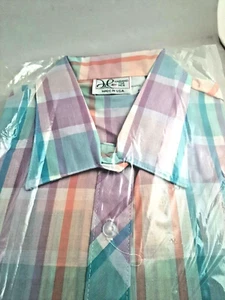 camicia western vintage pastello a quadri di HABAND M Medium - Foto 1 di 6