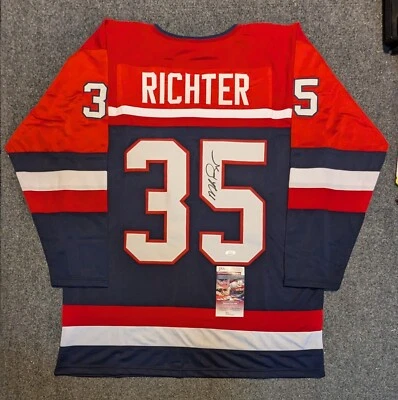 MIKE RICHTER AUTOGRAPHED SIGNED USA HOCKEY JERSEY JSA COA - Image 1 of 3