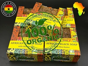 1 lb Raw African Black Soap Organic Bar From Ghana Bulk Face Acne Body Wash HIT! - Picture 1 of 5