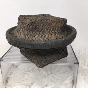 African Kuba Food Basket W/Lid Rice Container Early 20th Cent Zaire Congo Antiq - Bild 1 von 8