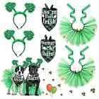6 Pcs Dog St Patrick's Day Costume Pet Green Shamrock Headbands Dog Tutu 