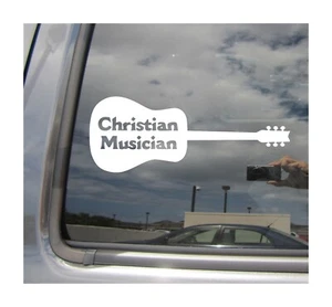 Christian Musician Guitar - Christ Music Car Vinyl Decal Window Sticker 08201 - Picture 1 of 2