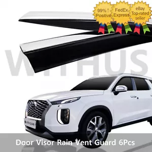 Premium Door Visor Rain Vent Guard Window 6P C981 for Hyundai Palisade 2019 ~ - Picture 1 of 6