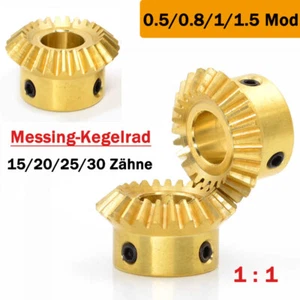 0.5/0.8/1/1.5 módulo rueda cónica de latón 1:1 emparejamiento 15/20/25/30 dientes rueda cónica - Imagen 1 de 19