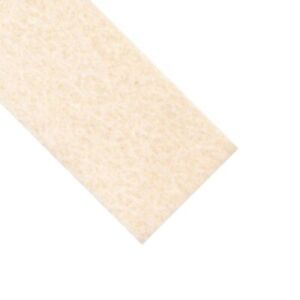1/16" Thick 1" Wide x 50 Ft. White Firm Wool Fiber Felt F1 Strip Plain Back