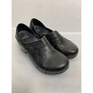 Dansko Black Leather Clogs Shoes Shoes Womens size 8 EU 38 Comfort Professional