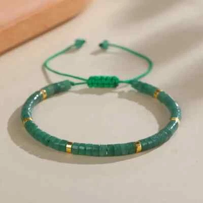 4mm Green Aventurine Crystal Gemstone Beads Bracelet Reiki Healing Energy Gifts - Image 1 of 4