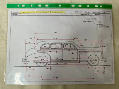 Brooklin Modelos 1947 Cadillac Serie 75 Limusina BML27 Patrón Dibujos y Notas Foto 1 de 4