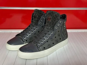 MCM by Michalsky Men’s High-Top Sneakers Gray Monogram Leather Size 10 US - Picture 1 of 16