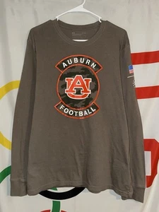 T-shirt Under Armour Auburn Tigers manica lunga grande calcio mimetica marrone - Foto 1 di 7