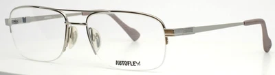 FLEXON AUTOFLEX 104 021 Silver Mens Aviator Half Rim Eyeglasses 56-18-145 B:38 - Image 1 of 4