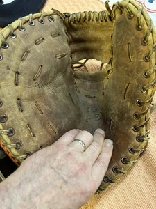 Guanto da baseball vintage MacGregor in pelle Basemans Mitt Bill Moose Skowron Yankee - Foto 1 di 11