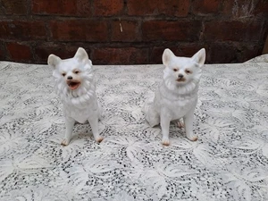 2 x White Porcelain ,Blanc de chine Dog figurines - Picture 1 of 17