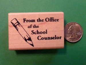 From the Office of the School Counselor - with Pencil, wood mounted rubber stamp - Picture 1 of 2