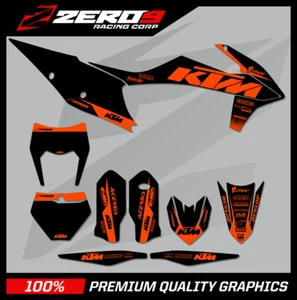 KTM MOTOCROSS GRAPHICS: KTM SX SXF EXC EXCF XC XCW 125-500 - BLOCK  BLK/ORG - Picture 1 of 1