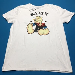 Vintage Popeye Salty Adult L Graphic T-Shirt White Unisex - Picture 1 of 5