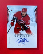 Jack Drury 2021-22 UD Ultimate Collection Rookie Auto #/299 Hurricanes RC