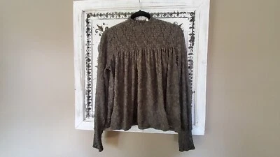 Top Boho ajustado, verde oscuro talla pequeña encaje elástico Foto 1 de 4