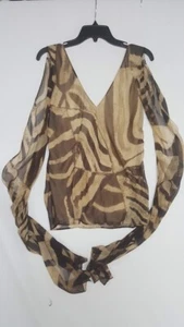 Ralph Lauren Blue Label Women's Silk Leopard Tiger Halter Cami, Brown, 8 - Picture 1 of 4