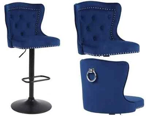 Velvet Bar Stools , many models & colours, 1, 2, 3 chairs - Picture 1 of 170