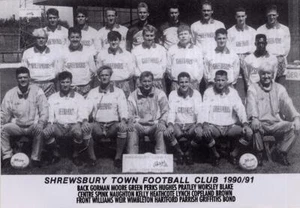 SHREWSBURY TOWN FOOTBALL TEAM PHOTO>1990-91 SEASON - Picture 1 of 1