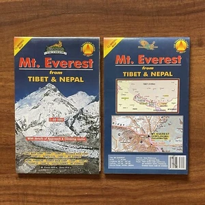 Mt. Everest from Tibet & Nepal Climbing Map - Nepal's Travelling Trekking Guide - Picture 1 of 8