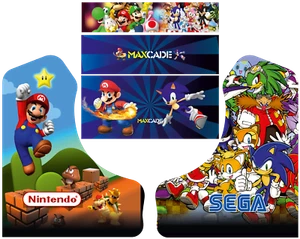 Sega und Nintendo Combo Themed Bartop Arcade Graphics - Bild 1 von 1