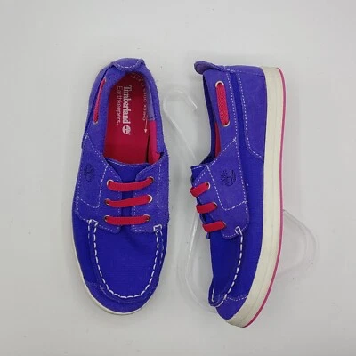 Timberland Earthkeepers girls 2 big kid Casco Bay Purple Canvas Suede  boat shoe - Image 1 of 4