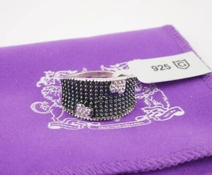 A Beautiful Gemporia Textured Ring 925 Silver set with a Genuine Blue Diamond - Picture 1 of 7