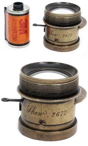 Shew & Co. lens 210mm made from Darlot Paris 1891 Patent Eclipse camera plates - Picture 1 of 6