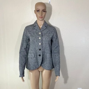 Sundance Catalog Gray Linen Knit Button Jacket Petite Medium PM - Picture 1 of 6
