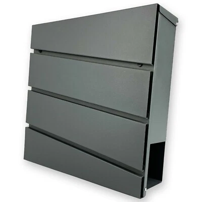 MGIDEA V16 - CASSETTA POSTA POSTALE MURO LETTERE GIORNALE ANTRACITE CHIAVI IMPERMEABILE