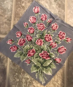 TELA DE ALGODÓN DE COLECCIÓN SWATCH ROSAS FLORALES 1940-1950 15X15 - Imagen 1 de 3