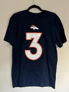 Nike T-Shirt Men's Small Navy Blue #3 Russell Wilson Denver Broncos New - Picture 1 of 2