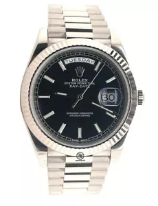 Rolex President 40mm Día-fecha 228239 18K Oro Blanco Esfera Negra Menta Caja / - Imagen 1 de 8