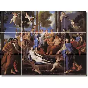 Nicholas Poussin Mythology Tile Mural PT06775. 48 x 36 (12) 12x12 tiles - Picture 1 of 1