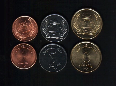 Afghanistan 1 2 5 Afghanis x 3 Pcs Coin Set 2004 New Mosque UNC Money US Forces Cover