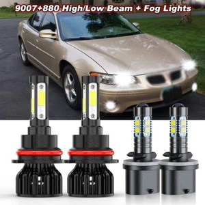 Para Pontiac Grand Prix 1997-2003 -4x 9007 Faro LED + Kit Bombilla Antiniebla 880 - Imagen 1 de 16
