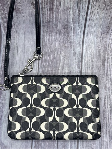 Coach Nero Peyton Dream C Piccolo Portafoglio da Polso Borsa Pochette (F50523)