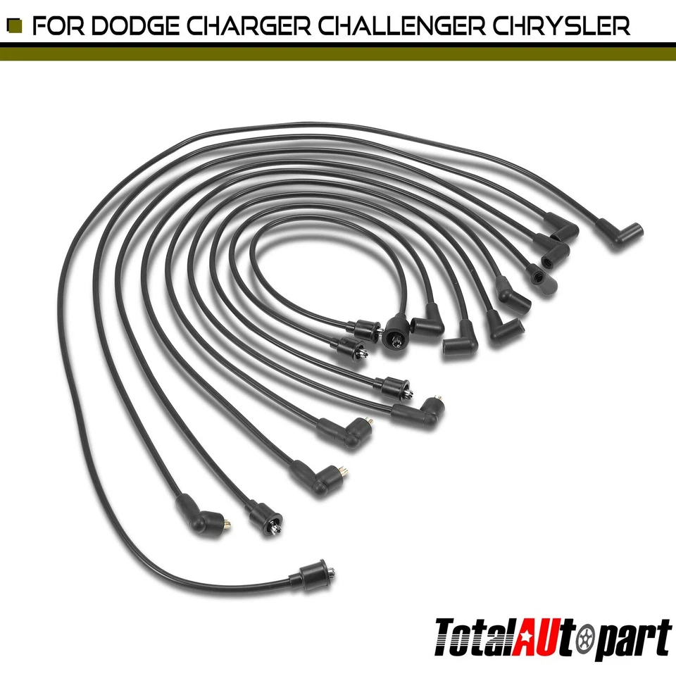 Juego de 9 cables de bujías para Chrysler Town & Country Dodge Challenger Plymouth GTX Foto 1 de 4