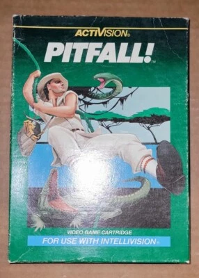 Intellivision PITFALL Complete In Green Box Manual, Overlays and Game Classic - Image 1 of 3